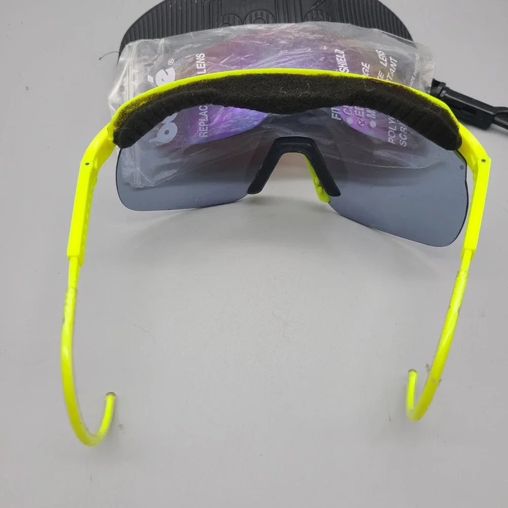 Bolle Chronoshield Vintage Sunglasses Neon Yellow Frame Purple Replacement Lens